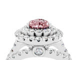 White gold Double Halo Pear Cut Diamond Split Shank Pave Set Ring_4