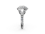 White gold Double Halo Pear Cut Diamond Split Shank Ring with Four Prong Setting_47