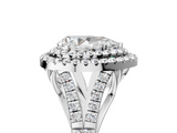White gold Double Halo Pear Cut Diamond Split Shank Ring with Four Prong Setting_50
