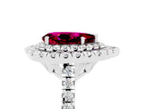 White gold Double Halo Pear Cut Garnet Pavé Band with Four-Prong Setting_5