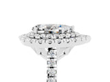 White gold Double Halo Pear Cut Moissanite Pavé Band with Four-Prong Setting_5