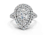 White gold Double Halo Pear Cut Pave Split Shank Prong Set Ring_15
