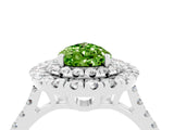 White gold Double Halo Pear Cut Peridot Pavé Band with Four-Prong Setting_4