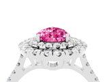 White gold Double Halo Pear Cut Pink Sapphire Pavé Band with Four-Prong Setting_28
