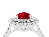 White gold Double Halo Pear Cut Ruby Pavé Band with Four-Prong Setting_4