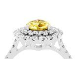 White gold Double Halo Pear Cut Yellow Sapphire Pavé Band with Four-Prong Setting_28