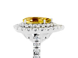 White gold Double Halo Pear Cut Yellow Sapphire Pavé Band with Four-Prong Setting_29