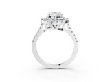 White gold Double Halo Pear Diamond Pave Band with Four-Prong Setting_104