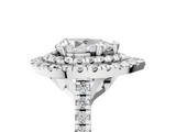 White gold Double Halo Pear Diamond Pave Band with Four-Prong Setting_110