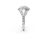 White gold Double Halo Pear-Shaped Split Shank Diamond Ring with Prong Setting_50