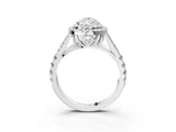 White gold Double Halo Pear-Shaped Split Shank Diamond Ring with Prong Setting_51