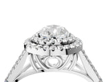 White gold Double Halo Pear-Shaped Split Shank Diamond Ring with Prong Setting_52