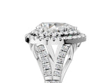 White gold Double Halo Pear-Shaped Split Shank Diamond Ring with Prong Setting_53