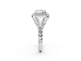 White gold Double Halo Princess Cut Diamond Split Shank Engagement Ring with Four-Prong Setting_5