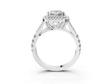 White gold Double Halo Princess Cut Diamond Split Shank Engagement Ring with Four-Prong Setting_6