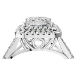 White gold Double Halo Princess Cut Diamond Split Shank Engagement Ring with Four-Prong Setting_7