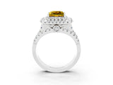 White gold Double Halo Princess Cut Diamond Split Shank Pave Set Ring_3