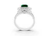 White gold Double Halo Princess Cut Diamond Split Shank Pave Set Ring_3