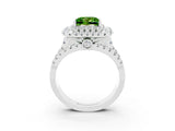 White gold Double Halo Princess Cut Diamond Split Shank Pave Set Ring_3
