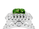 White gold Double Halo Princess Cut Diamond Split Shank Pave Set Ring_4