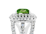 White gold Double Halo Princess Cut Diamond Split Shank Pave Set Ring_5