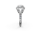 White gold Double Halo Princess Cut Diamond Split Shank Ring with Four Prong Setting_47
