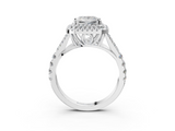 White gold Double Halo Princess Cut Diamond Split Shank Ring with Four Prong Setting_47