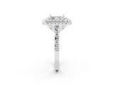 White gold Double Halo Princess Cut Moissanite Pavé Band with Four-Prong Setting_2