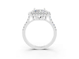 White gold Double Halo Princess Cut Moissanite Pavé Band with Four-Prong Setting_3
