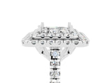 White gold Double Halo Princess Cut Moissanite Pavé Band with Four-Prong Setting_5