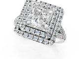 White gold Double Halo Princess Cut Pave Split Shank Prong Set Ring_16