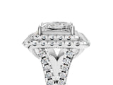 White gold Double Halo Princess Cut Pave Split Shank Prong Set Ring_20