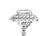 White gold Double Halo Princess Diamond Pave Band with Four-Prong Setting_75