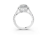 White gold Double Halo Princess-Shaped Split Shank Diamond Ring with Prong Setting_23