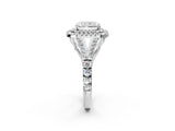 White gold Double Halo Radiant Cut Diamond Split Shank Engagement Ring with Four-Prong Setting_5