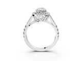 White gold Double Halo Radiant Cut Diamond Split Shank Engagement Ring with Four-Prong Setting_6