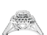 White gold Double Halo Radiant Cut Diamond Split Shank Engagement Ring with Four-Prong Setting_7