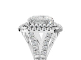 White gold Double Halo Radiant Cut Diamond Split Shank Engagement Ring with Four-Prong Setting_8