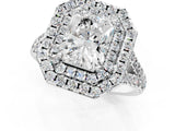 White gold Double Halo Radiant Cut Pave Split Shank Prong Set Ring_16