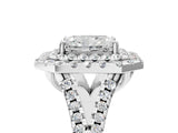 White gold Double Halo Radiant Cut Pave Split Shank Prong Set Ring_20