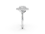 White gold Double Halo Radiant Diamond Pave Band with Four-Prong Setting_76