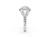 White gold Double Halo Radiant-Shaped Split Shank Diamond Ring with Prong Setting_22