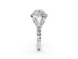 White gold Double Halo Round Cut Diamond Split Shank Engagement Ring with Four-Prong Setting_5