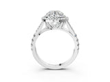 White gold Double Halo Round Cut Diamond Split Shank Engagement Ring with Four-Prong Setting_6