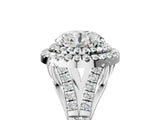 White gold Double Halo Round Cut Diamond Split Shank Engagement Ring with Four-Prong Setting_8