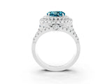 White gold Double Halo Round Cut Diamond Split Shank Pave Set Ring_3