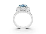 White gold Double Halo Round Cut Diamond Split Shank Pave Set Ring_3