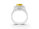 White gold Double Halo Round Cut Diamond Split Shank Pave Set Ring_3