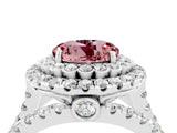 White gold Double Halo Round Cut Diamond Split Shank Pave Set Ring_4