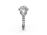 White gold Double Halo Round Cut Diamond Split Shank Ring with Four Prong Setting_47